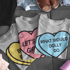 Conversation Heart Shirts❤️🧡💙💛  Phrase + Color Options! For Your Nashville Bachelorette Party